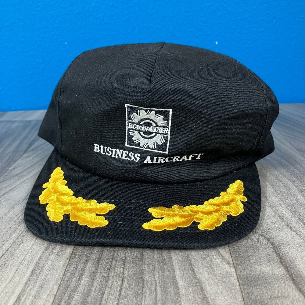 Bombardier‎ Business Aircraft Hat Baseball Cap Adjustable Black Gold Men